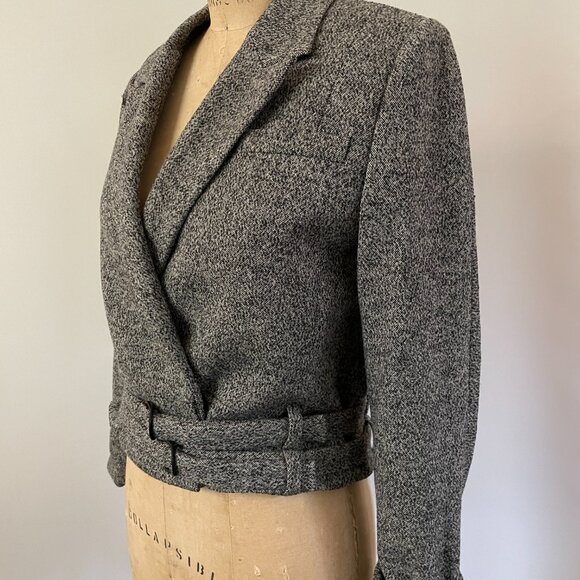 Shipley Halmos Barney's Wool Salt Pepper Blazer Fully Lined Designer Wool Tweed - Picture 6 of 13